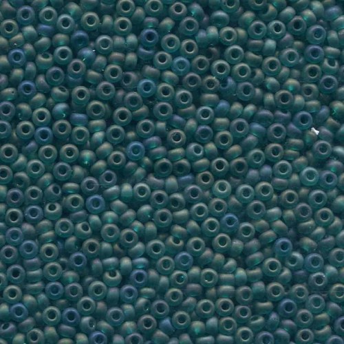 ROUND ROCAILLES  11/0 Transparent Emerald Rainbow Matted 51710- 50gr.