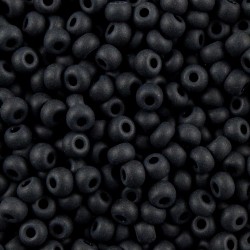 ROUND ROCAILLES  6/0 opaque black Matted 23980M- 250gr ROUND ROCAILLES  6/0 opaque black Matted 23980M- 250gr