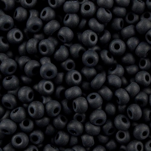 Кръгли 6/0 черно опак мат 23980М - 250гр.