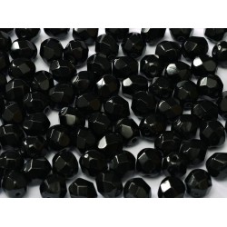 Facetted Fire Polished Round Beads 4 mm JET 100 pcs. Facetted Fire Polished Round Beads 4 mm JET 100 pcs.