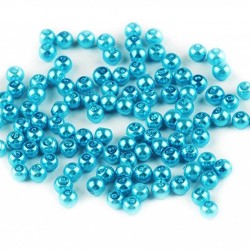 GLASS PEARLS TURQUOISE 4 mm 50 g