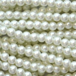 GLASS PEARLS NATURAL 8 mm