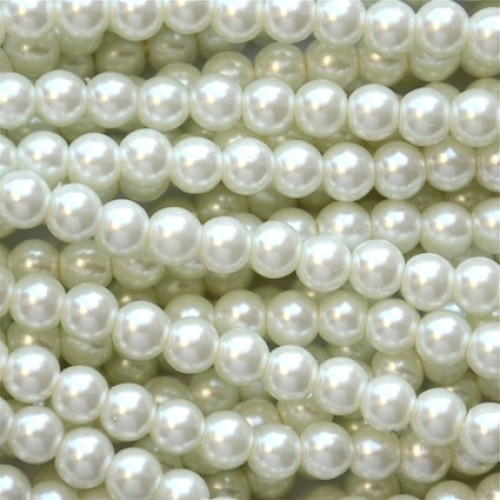GLASS PEARLS NATURAL 8 mm