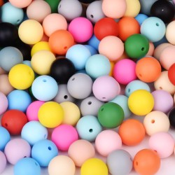 ROUND SOFT SILICONE COLOUR BEAD MIX 12 mm 20  pcs ROUND SOFT SILICONE COLOUR BEAD MIX 12 mm 20  pcs