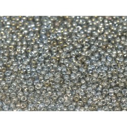 ROUND ROCAILLE 15/0 Transparent Silver Grey Gold Luster 1881