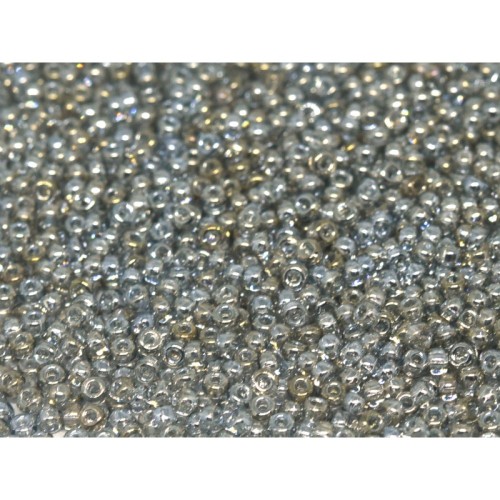 ROUND ROCAILLE 15/0 Transparent Silver Grey Gold Luster 1881