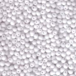 DROP BEADS 3,4mm Opaque White Matted 402F DROP BEADS 3,4mm Opaque White Matted 402F
