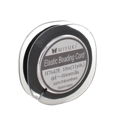 MIYUKI Elastic Beading Cord BLACK 0.4-0.6mm 10 METER SPOOL