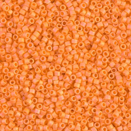 DELICA ROUND 11/0 (1,6mm), DB-1593 Matted Opaque Mandarin AB