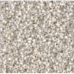 ROUND ROCAILLE 11/0 Matted Silver Lined Crystal 1F ROUND ROCAILLE 11/0 Matted Silver Lined Crystal 1F