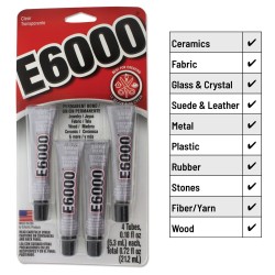 Лепило E-6000, туба 5,3ml - 4 бр.