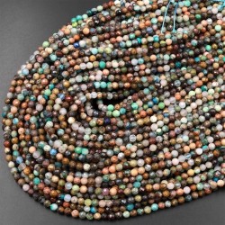 Chrysokolla  Natural Green Brown Faceted 3mm Chrysokolla  Natural Green Brown Faceted 3mm