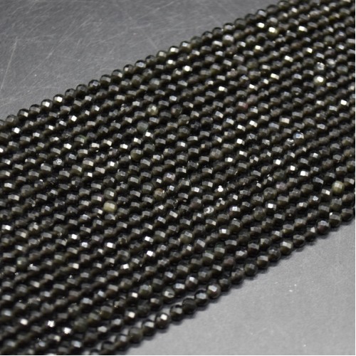 Obsidian Black Faceted 3mm