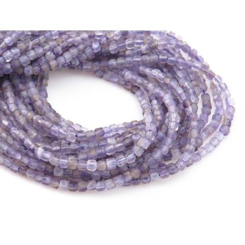 Amethyst Faceted Cube Beads 2.5mm