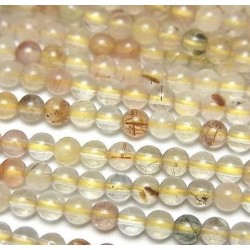 РУТИЛОВ КВАРЦ (венерини коси) меднозлатист 4 mm