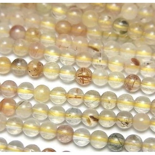 РУТИЛОВ КВАРЦ (венерини коси) меднозлатист 4 mm