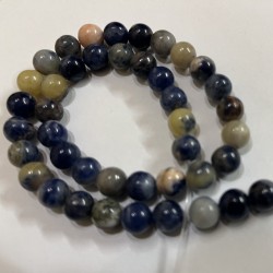  Dumortierite In Quartz 8mm
