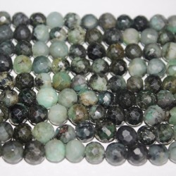 EMERALD GREEN/GREY Faceted 3 mm