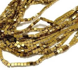 Hematite Mini Cube Gold 1,5 mm