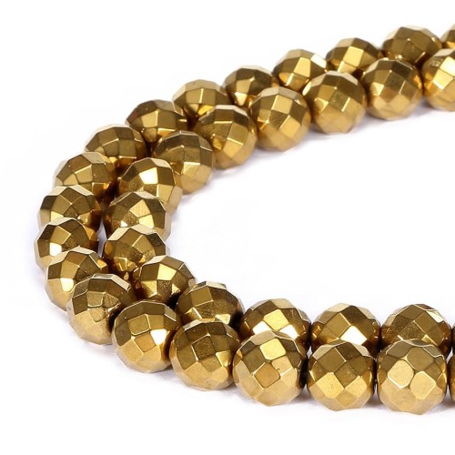 Hematite Faceted Gold Colour 6mm