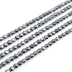 Hematite Faceted Silver Colour 6mm  Hematite Faceted Silver Colour 6mm