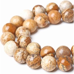 Picture Beige Jasper - 8mm Picture Beige Jasper - 8mm