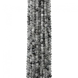 Tourmalinated Quartz Faceted 2 mm Tourmalinated Quartz Faceted 2 mm