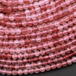 STRAWBERRY Quartz Faceted 3mm
