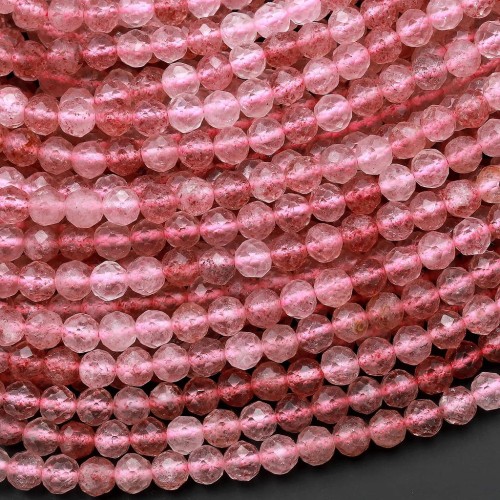 STRAWBERRY Quartz Faceted 3mm
