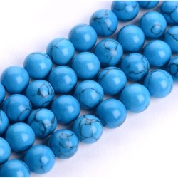 Howlite -  Dark Turquoise Blue 10mm