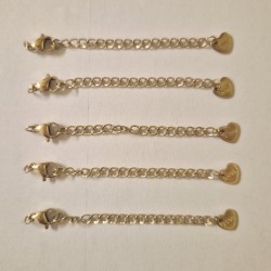 Set stainless steel chain, clasp, logo, spring rings Gold Colour - 5pcs