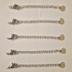 Set stainless steel chain, clasp, logo, spring rings - 5pcs