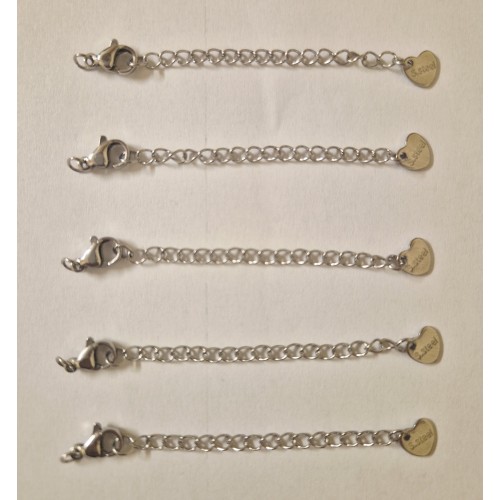 Set stainless steel chain, clasp, logo, spring rings