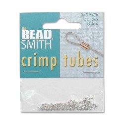 TUBE CRIMP 1.5 X 1.5 MM SILVER PLATE- CD/100 PCS TUBE CRIMP 1.5 X 1.5 MM SILVER PLATE- CD/100 PCS