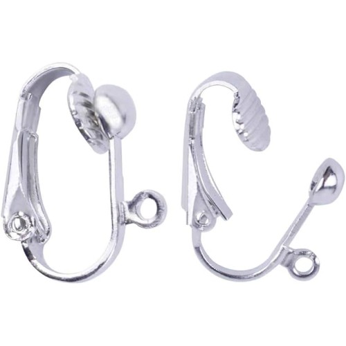 Ear Clips Rhodium Plated