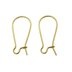 Stainless Steel Ear Wire Kidney Shape Gold Colour 25 mm Stainless Steel Ear Wire Kidney Shape Gold Colour 25 mm