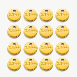 Logo ø 6 mm Stainless Steel Gold Colour w/stamp S.Steel- 316 L Logo ø 6 mm Stainless Steel Gold Colour w/stamp S.Steel- 316 L