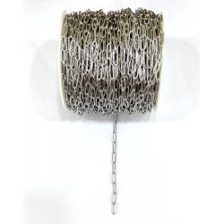 Стоманена верига гравирана 4X12  мм сребриста