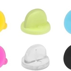BADGE PIN Set Silver Colour with Mix Silicone Back