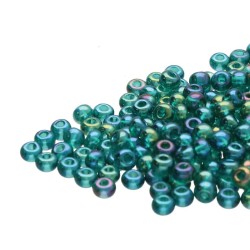 ROUND ROCAILLES  11/0 Transparent Emerald Rainbow 51710- 50gr. ROUND ROCAILLES  11/0 Transparent Emerald Rainbow 51710- 50gr.