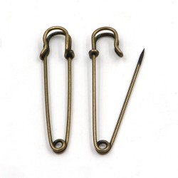 BROOCH SAFETY PIN  5 cm BRONZE ANTIQUE BROOCH SAFETY PIN  5 cm BRONZE ANTIQUE