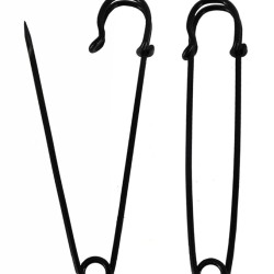 BROOCH SAFETY PIN  5 cm BLACK COLOUR BROOCH SAFETY PIN  5 cm BLACK COLOUR