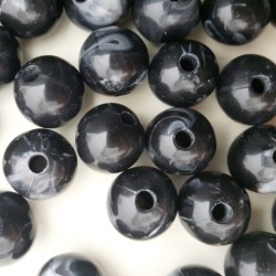 Acrylic Beads Round 12 mm black/grey Acrylic Beads Round 12 mm black/grey