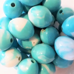 Acrylic Beads Elipsoide 12.5Х15.5 mm turquoise melange Acrylic Beads Elipsoide 12.5Х15.5 mm turquoise melange