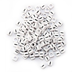BLACK LETTER - I ON WHITE 6mm CUBE 10 pcs. pack BLACK LETTER - I ON WHITE 6mm CUBE 10 pcs. pack
