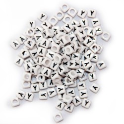 BLACK LETTER - Y ON WHITE 6mm CUBE 10 pcs. pack BLACK LETTER - Y ON WHITE 6mm CUBE 10 pcs. pack