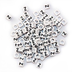 BLACK LETTER - Z ON WHITE 6mm CUBE 10 pcs. pack BLACK LETTER - Z ON WHITE 6mm CUBE 10 pcs. pack