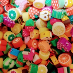 FRUIT & VEGETABLE BEADS 10 pcs. Random Mix FRUIT & VEGETABLE BEADS 10 pcs. Random Mix
