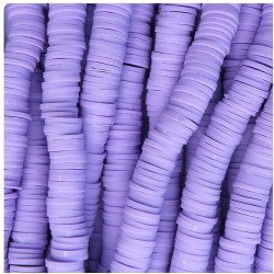 Мънисто Heishi шайба от полимерна глина ~ 6 мм небесно синьо