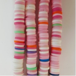 Polymer Clay Washer Heishi ~6 mm Rose Mix Polymer Clay Washer Heishi ~6 mm Rose Mix